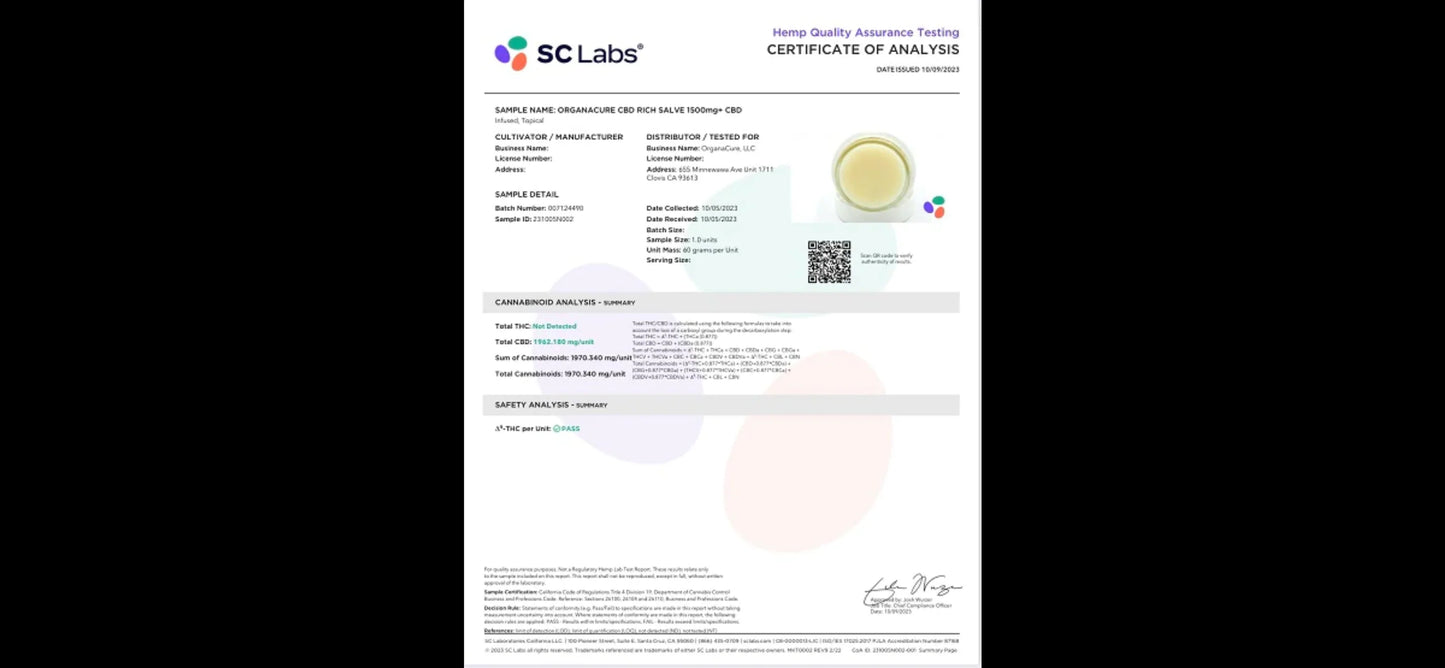 ORGANACURE® CBD RICH SALVE™